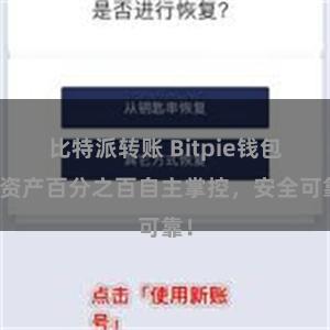 比特派转账 Bitpie钱包：资产百分之百自主掌控，安全可靠！