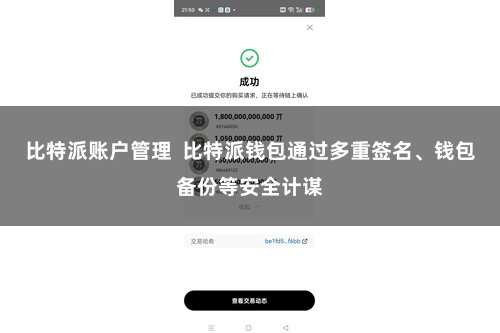 比特派账户管理  比特派钱包通过多重签名、钱包备份等安全计谋