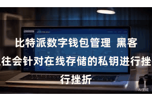 比特派数字钱包管理  黑客往往会针对在线存储的私钥进行挫折